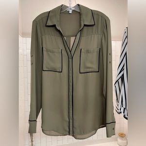 Express Portofino Shirt - Olive with Black Trim